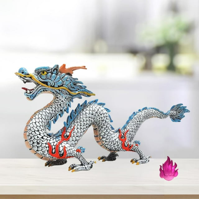 de Chino de Plástico, Modelo Animal de Juguete, Bestia Mítica Oriental Auspiciosa, Juguetes Educativos Realistas, Estatua Yotijar Figura de dragón
