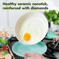 thumbnail image 3 of The Cookware 6036858 10 in. GreenPan Rio Ceramic Coated Aluminum Fry Pan, Turquoise, 3 of 7