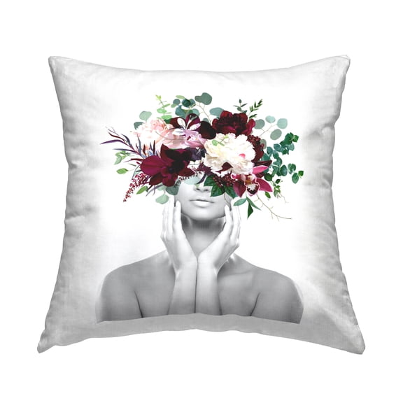 Stupell Industries Modern Flower Arrangement Woman Printed Throw Pillow Design by Irena Orlov