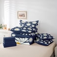 thumbnail image 6 of jejeloiu Cute Daisy 7-Piece Twin Bedding Sets,Kawaii Flower Bedding Comforter Set,White Deepblue Sheet Sets For Girls Kids,Super Cozy Room Decor Reversible, 6 of 8