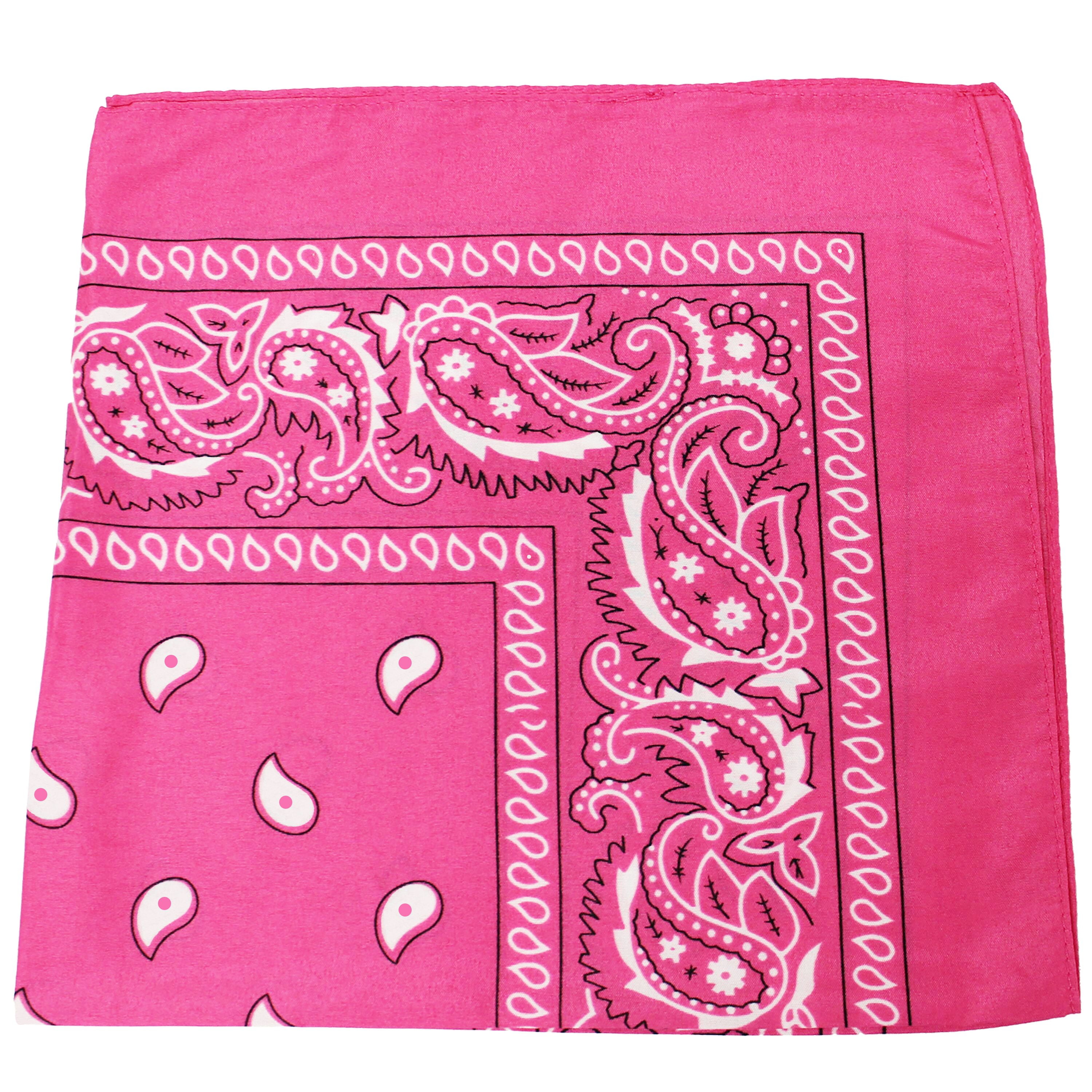 12 Color Pack Double Sided Print Paisley Bandana Scarf 