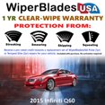 thumbnail image 2 of 2015 Infiniti Q60 Beam Wiper Blades Wipers w/1yr Warranty (Set of 2) (WiperBladesUSA), 2 of 5
