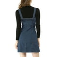 thumbnail image 5 of Unique Bargains Junior's Adjustable Strap a-Line Overall Denim Dress, 5 of 6