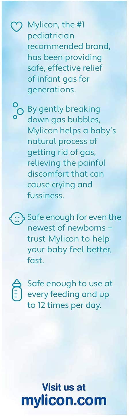 Mylicon Infant Gas Relief Drops Original Formula 1 oz (2 Pack)