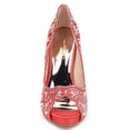thumbnail image 5 of XYD Women Bride Peep Toe Platform Pumps Rhinestones Studded Satin Stiletto High Heels Slip On Wedding Shoes Size 15 Red, 5 of 5