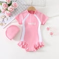 thumbnail image 2 of JFOPQVSM Children Comfortable Breathable Skin Friendly Short Sleeved Swimsuit Fashionable Printed Zipper Swimsuit, 2 of 4
