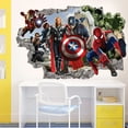 thumbnail image 3 of 3D Avengers Breaking Through Wall Sticker 3D Hulk Captain America Children Boys Wall Decals Peel and Stickers for Walls Bedroom Living Room Home Decor(15.7X23.7) Inch, 3 of 5