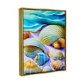 thumbnail image 4 of Stupell Industries Vivid Shells Abstraction Nature Painting Gold Floater Framed Art Print Wall Art, 25 x 31, 4 of 10