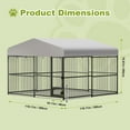 thumbnail image 7 of Large Dog Kennel Outdoor, Heavy Duty Outside Dog Kennel Pet Pens Dogs Run Enclosure with Anti-UV Waterproof Cover, Lockable Door for Medium to Small Dog, 7 of 7