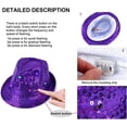 thumbnail image 6 of LINLIN LED Hat Light Up Hat, LED Luminous Jazz Hat, Unisex Light Up Sequin Fedora Hat for Men & Women, 6 of 7
