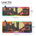 thumbnail image 3 of Red Sunset and Bus RGB Gaming Mouse Pad Large Keyboard Mat Rubber Base 13 Light Modes, 3 of 6
