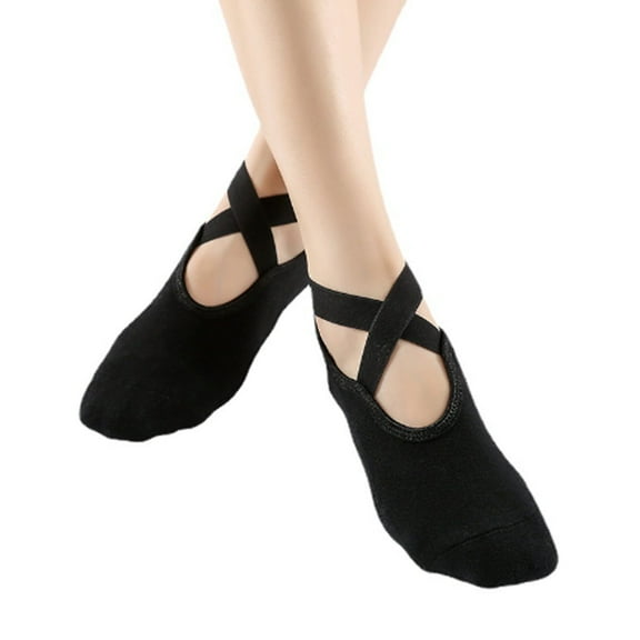 TELOLY Pilates Socks,Cross Strap Design for Secure Fit Yoga Socks,Cotton Socks for Women
