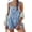 Light blue, variant on Womens Overalls Shorts Denim Bib Straps Shorts Casual Solid Color Rompers Jumpsuits With Pockets Pants