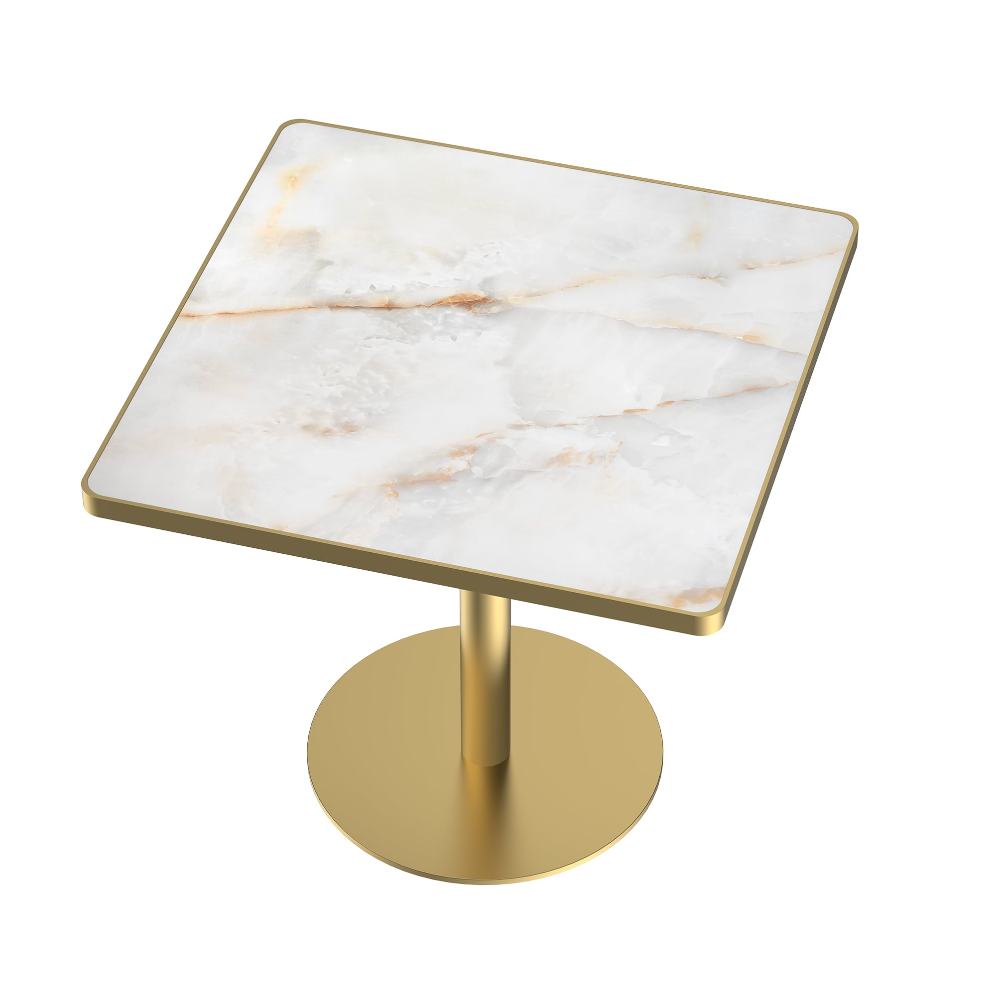 Round Dining Table with Sturdy Base, Modern Kitchen Table for Small Spaces, White