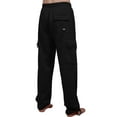 thumbnail image 4 of J. METHOD Men’s Cargo Pants Lightweight Comfy Jogger Fleece Elastic Waistband Workout Casual Active Sports Sweatpants NEMP17 Black M, 4 of 8