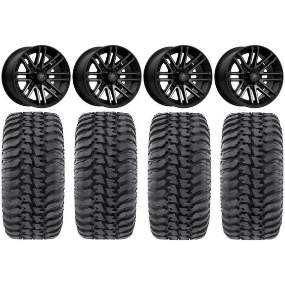 MSA Black Rogue 14" ATV Wheels 28" Regulator Tires Sportsman 550 850 1000