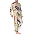 thumbnail image 2 of Fotbe Cute Vegetables Pijama de Hombre con Estampado de Manga Larga, Conjunto de 2 Piezas, Ropa de Dormir Suave y Cómoda con Bolsillos-Medium, 2 of 7