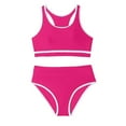 thumbnail image 5 of SHenli Girls Two Piece Swimsuit Soild Color Tankini Sport Swimwear Wireless Beachwear Set Swimming Suit for 4-12Y, 5 of 6
