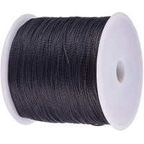 116 Yards Round Waxed Polyester Cord 0.5mm Macrame Craft DIY Thread Rattail Beading String for Jewelry Making Chinese Knotting Kumihimo Friendship Bracelets Leather Sewing - Black for DIY