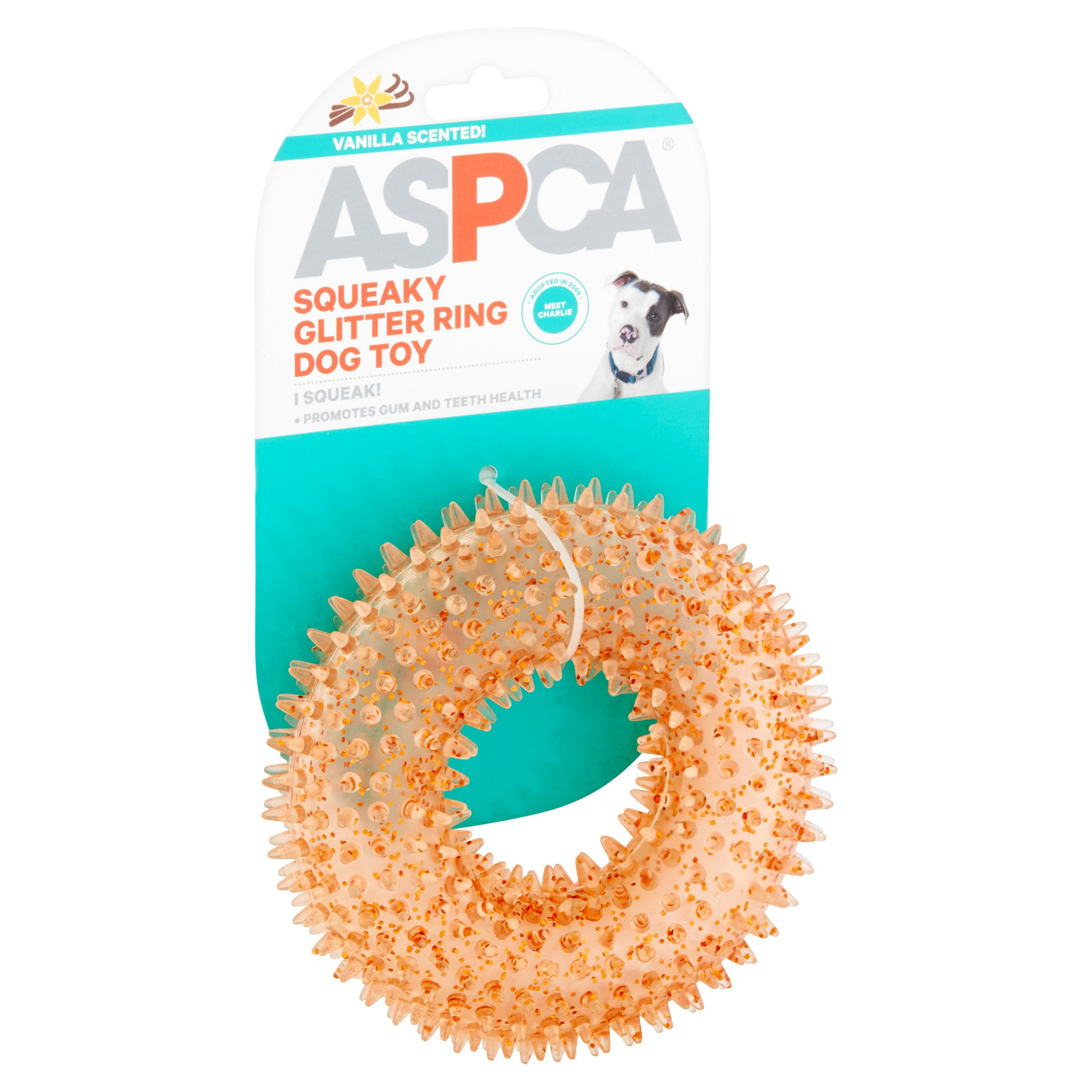 Aspca Vanilla Scented Squeaky Glitter Ring Dog Toy 9 5 X 3 Orange Walmart Com Walmart Com
