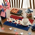 thumbnail image 2 of Sm:)e Independence Day Placemats Set of 4, Flax 4th of July Table Runners Holiday Decor,Red Blue White Table Runner for Party Dinning Kitchen Decorations,12 x 18 Inch, 2 of 7