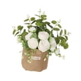 thumbnail image 4 of Flor colgante artificial Flores falsas con un adorno de bolso de arpillera para la boda Sala de estar de verano Sala de estar en casa estantería, 4 of 8