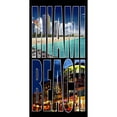 thumbnail image 1 of Beach Towel Oversize Bath Beach Pool Towels Cotton Velour Size 30x60, Miami Life, Size: One Size, 1 of 1