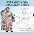 thumbnail image 4 of Oversized Wearable Blanket Hoodie,Football Patchwork Pattern Sherpa Blanket Hoodie with Super Pockets,Super Warm Fuzzy Pullover for Women & Men, 4 of 6