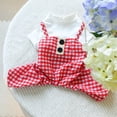 thumbnail image 4 of Guiexla Pet Jumpsuit Button Design Classic Plaid Pattern Pet Overall Comfortable Soft Dog Jumpsuit Pet Supplies, 4 of 7