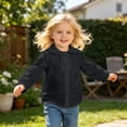 thumbnail image 2 of Tisuna Kids Girls Long Sleeve Shirts Lightweight Crewneck Solid Color Blouse Girls Daily Wear Fall Outfits Size 2-3 Years Black, 2 of 6