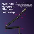thumbnail image 4 of Ulanzi ZJ05 Adjustable Microphone Boom Arm – 360° Rotating Aluminum Alloy Desk Mount Mic Stand with Cable Management, Shock-Free Stability for Blue Yeti, Shure, Rode, and Podcast Setup, 4 of 22