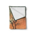 thumbnail image 2 of Fantasy World Soft Flannel Fleece Blanket, Spooky Night Zombie Bride and Groom Lady on Swing Under Starry Sky Full Moon, Cozy Plush for Indoor and Outdoor Use, 60" x 80", Orange Teal, by Ambesonne, 2 of 5