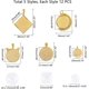 thumbnail image 4 of 30 bandejas colgantes con bisel dorado de 5 estilos diferentes, engaste para colgantes con cabujones y 30 cabujones de vidrio transparente., 4 of 8