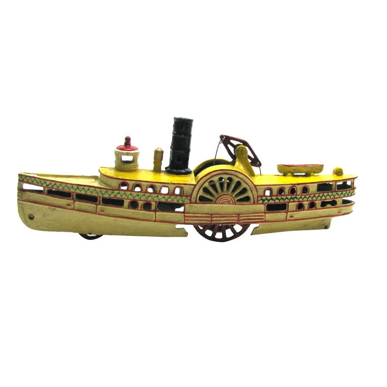 Vintage Cast Iron Mechanical Steam Riverboat Ferry Replica Antique Home Decor Vintage Cast Iron Mechanical Steam Riverboat Ferry Replica Antique Home Decor