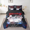 thumbnail image 2 of Manfei 7-Piece Gothic Skeleton Comforter Set, King - Halloween & Rustic Floral, 2 of 7