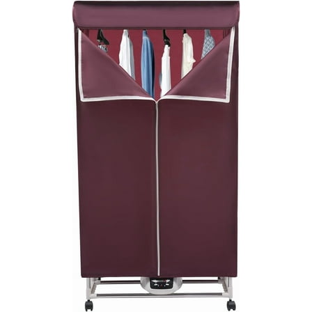 1200-1500W Clothes Dryer Portable Drying Machine with Remote Control, 3 Gears with Large Capacity, Electric Dryer/Rack for Home and Apartments, 27.55x19.68x59in (Red)