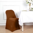 thumbnail image 3 of BalsaCircle 30 Cinnamon Brown Spandex Stretchable Folding Solid Chair Covers Slipcovers Wedding decorations, 3 of 8