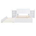 thumbnail image 6 of Harper & Bright Designs Full Size Storage Platform Bed with 4-Tier Pull Out Shelves and Twin Size Trundle, Wooden Bedframe for Boys Girls Bedroom, White, 6 of 18