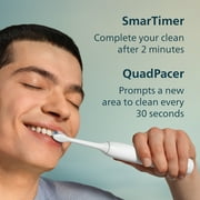 Philips Sonicare 2100 Series Electric Toothbrush - Sonic Toothbrush with Advanced Sonic Technology, Two Intensity Settings, Smartimer & Quadpacer, White, Model HX3661/04