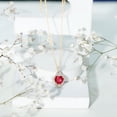 thumbnail image 5 of Rosec Jewels Lab Grown Ruby Heart Pendant Necklace with Infinity Knot - Cocktail Necklace - AAAA Grade - Ready to Gift, 10K Yellow Gold, 5 of 7