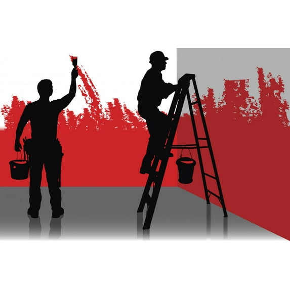 Wallmonkeys Two Painters Peel and Stick Wall Decals WM303142 (18 in W x 12 in H)