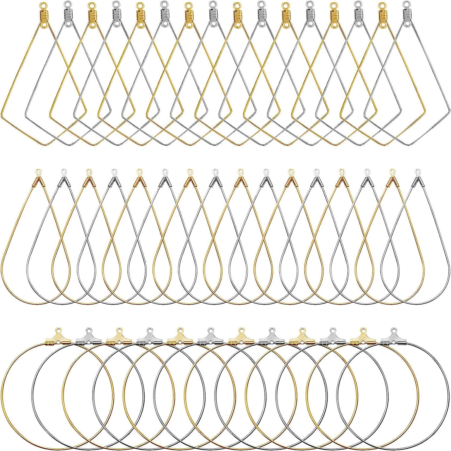 120Pcs Beading Hoop Earrings for Jewelry Making,Round Beading Earrings