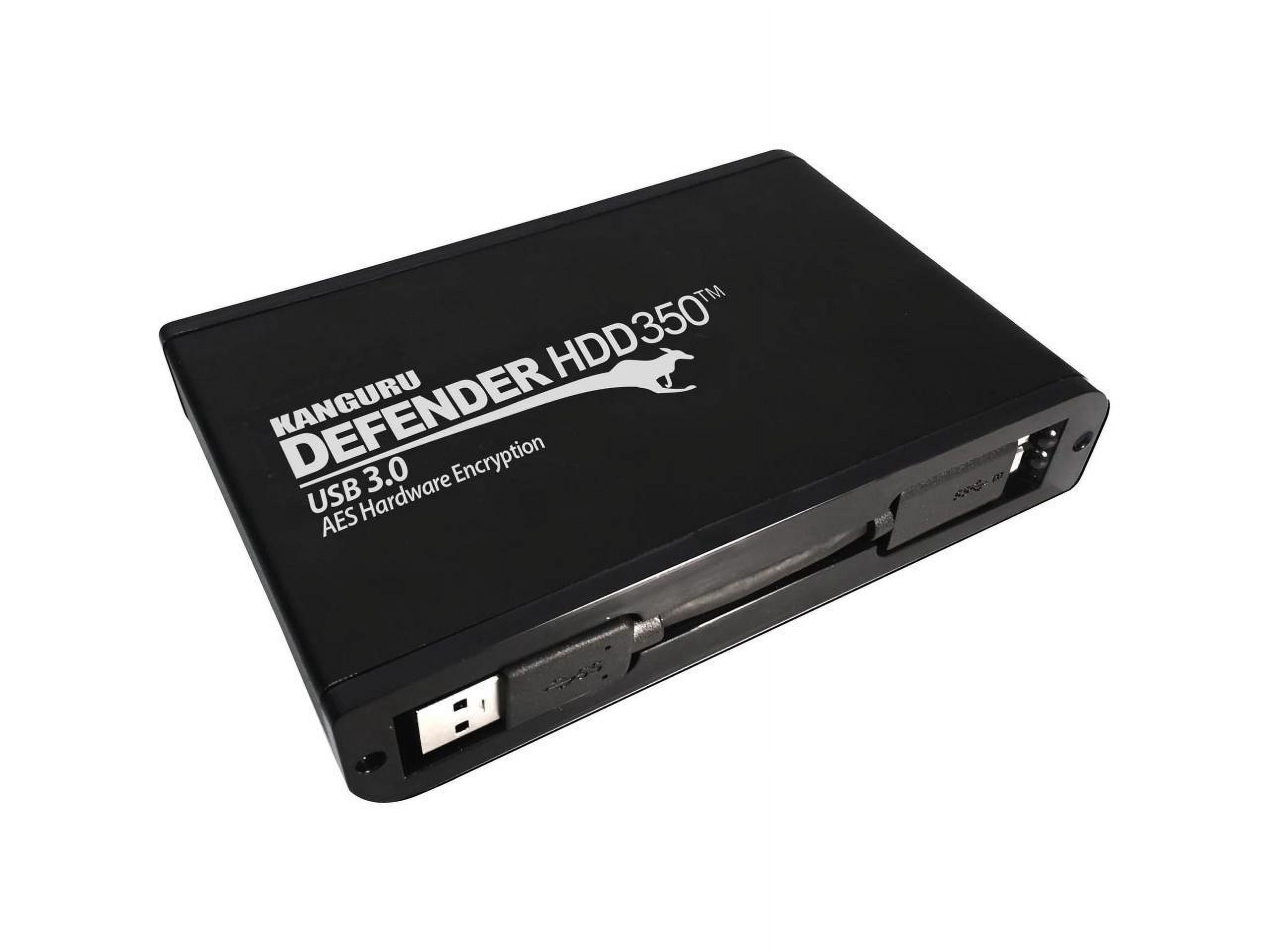 Kanguru Defender HDD350 2 TB FIPS 140-2 Certified - Hardware Encrypted Hard Drive - 2.5" External - SATA (SATA/600) - Matte Black - TAA Compliant - Server Device Supported - USB 3.2 (Gen 1) - 5400r...
