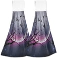 thumbnail image 2 of GZHJMY Halloween Moon Bat Kitchen Towels, Soft Hand Towels or Dishcloths with Hanging Loop, Absorbent Hand Towel for Bathroom Kitchen Halloween Décor, Set of 2（114）, 2 of 7
