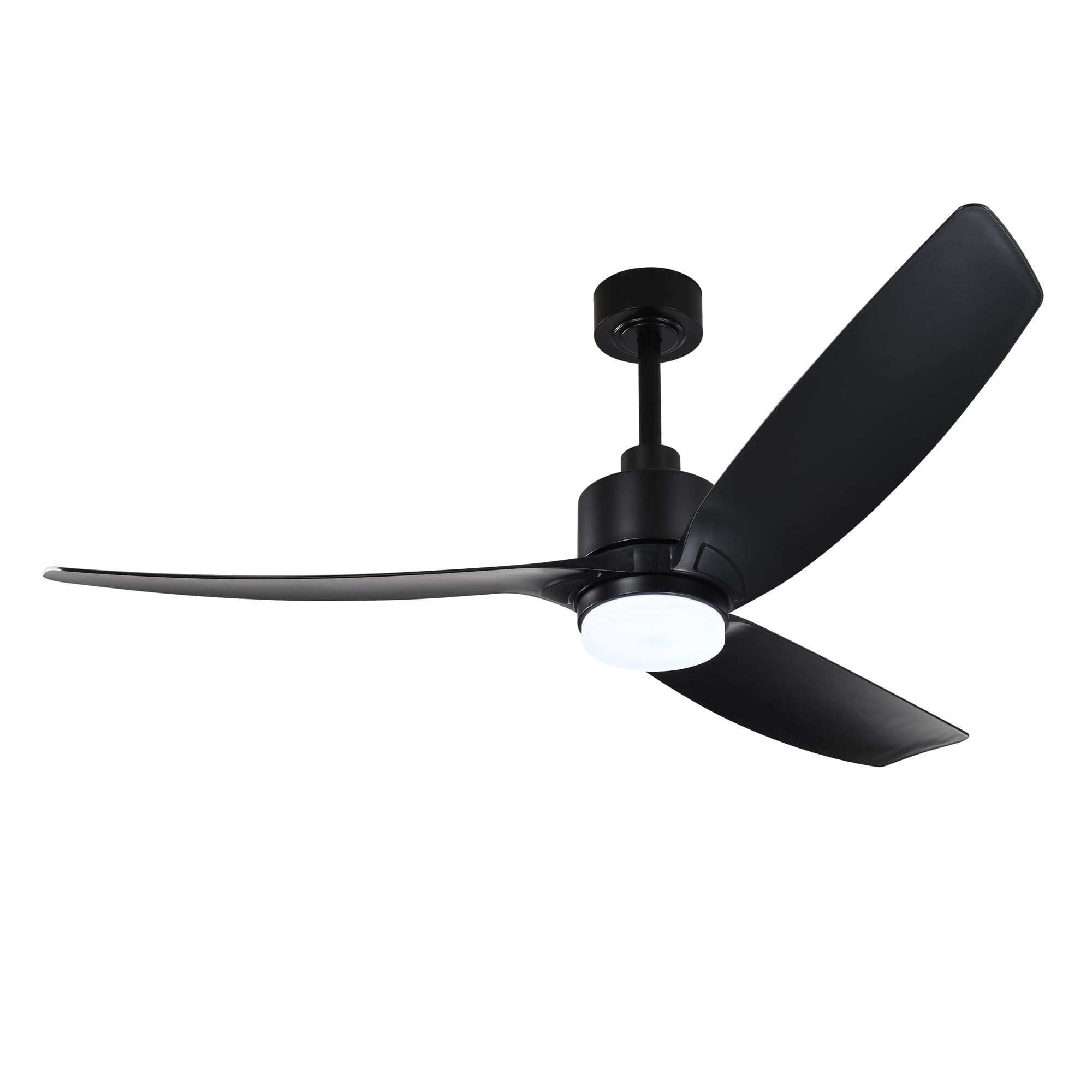 Genson 56 in. 1-Light Indoor Black Finish Ceiling Fan with Light Kit