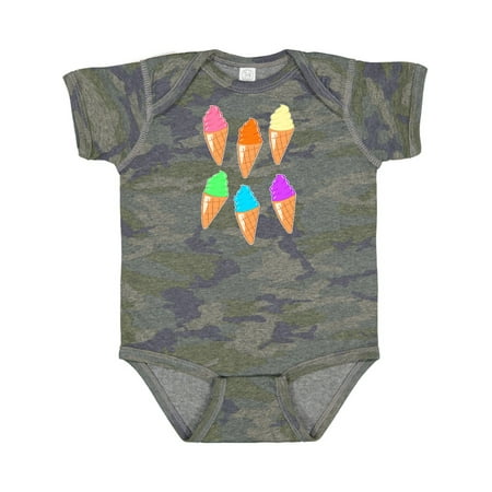 

Inktastic Rainbow Ice Cream Cones Gift Baby Boy or Baby Girl Bodysuit