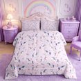 thumbnail image 2 of Manfei Cute Floral Unicorn King Size Comforter Sets 3pcs,Cartoon Animal Comforters King Size,1 Comforter and 2 Pillowcases,Reversible, 2 of 6
