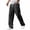 Black #62, variant on Mens Linen Cotton Pants Drawstring Waist Lightweight Loose Fit Straight Leg Casual Beach Travel Pants M