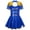 Royal Blue, variant on Ocealan Kids Girls Drum Majorette Leader Dance Dress Sequins Tassel Short Sleeve A Line Dancewear Royal Blue 16