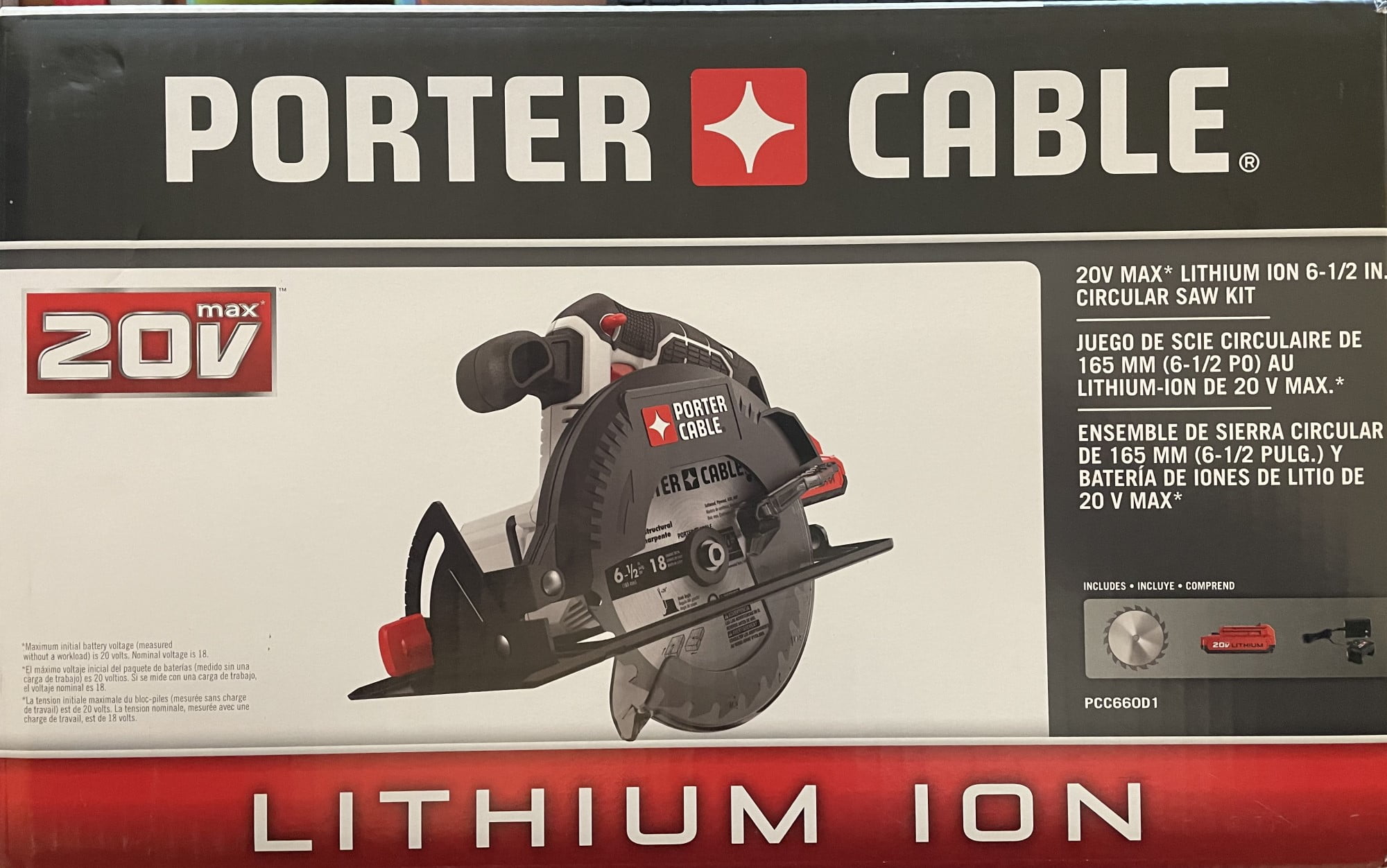 PORTERCABLE 20V Circular Saw with 2Ah Battery, 6.5 in., PCC660D1